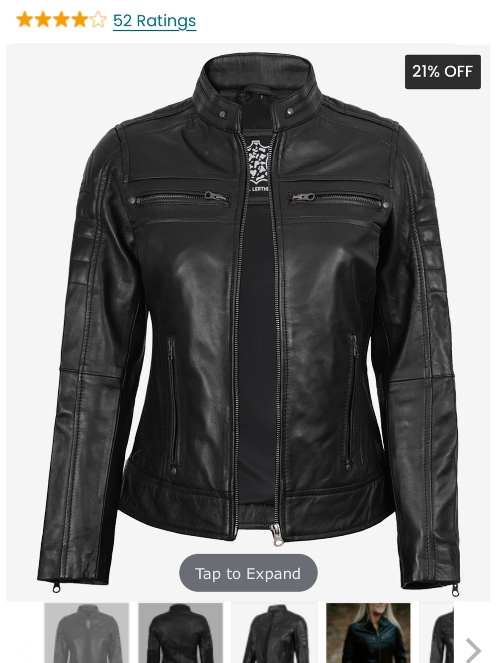 NWOT Leather Moto Jacket - Picture 3 of 8